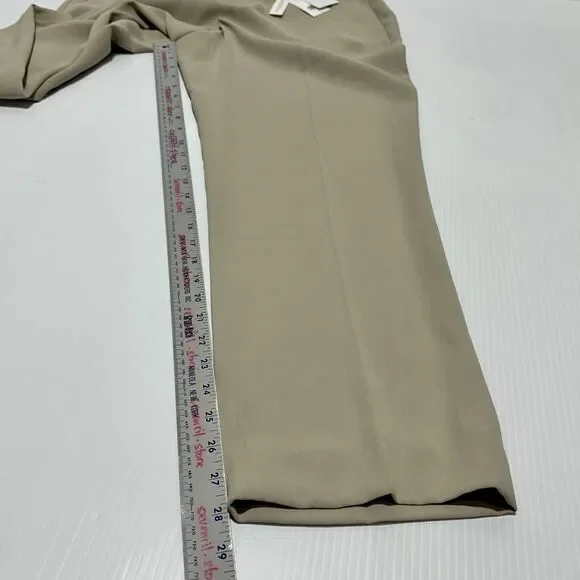 Vince Tailored Straight Pants Women's 12 Sepia Crepe Fit Slash Pockets NWT $345